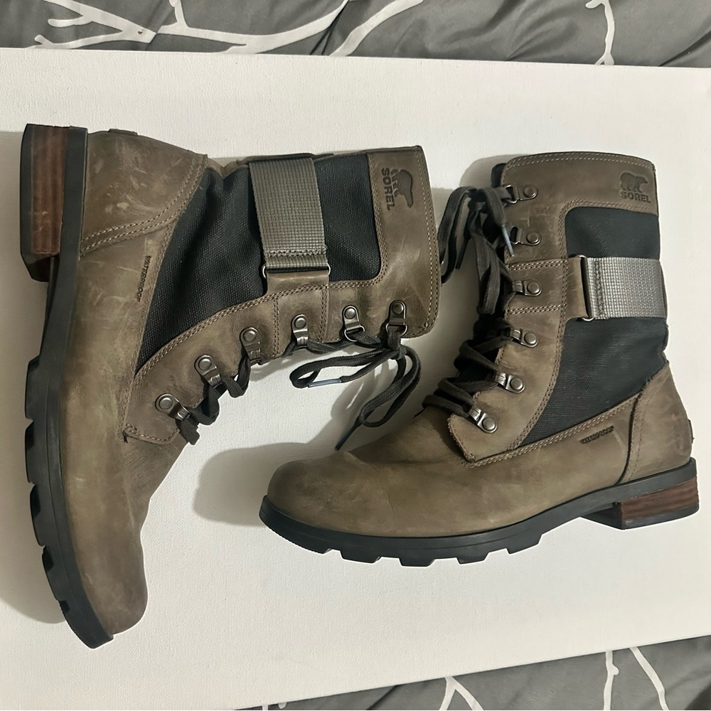 Sorel Women's Emelie Conquest Boot Light & Heavy Rain Waterproof Quarry Sz 10 - Picture 5 of 13